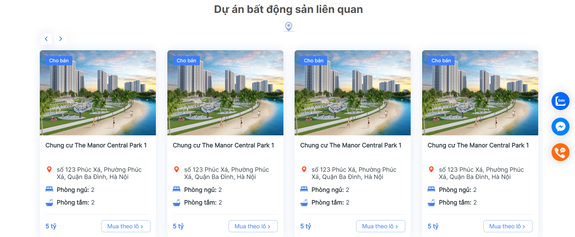 Đề xuất các dự án bất động sản liên quan