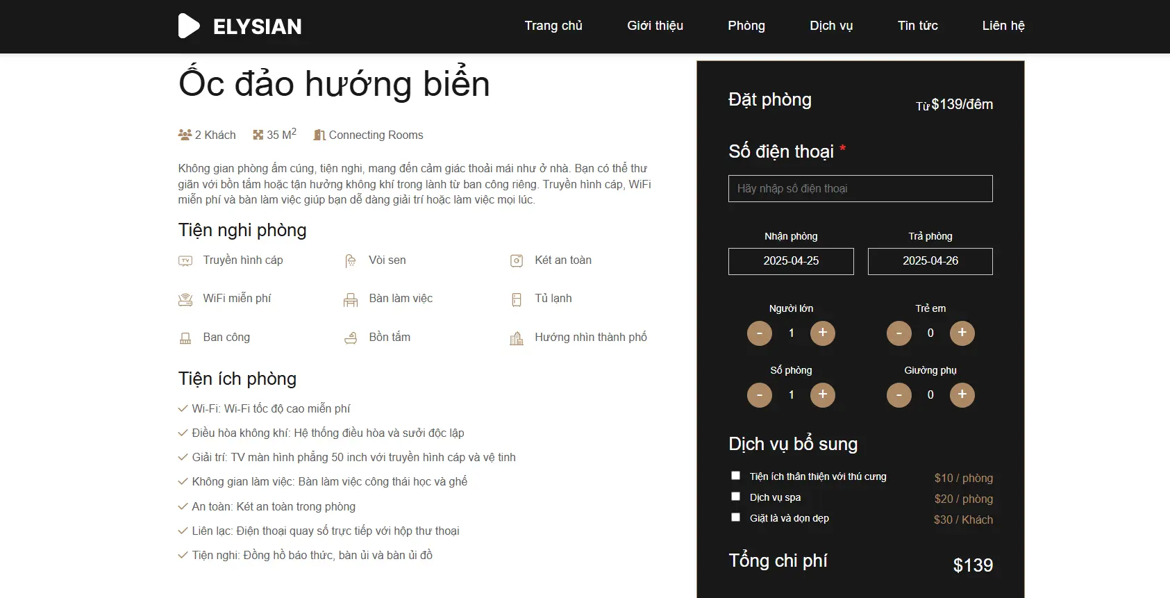 Mô tả chi tiết dịch vụ