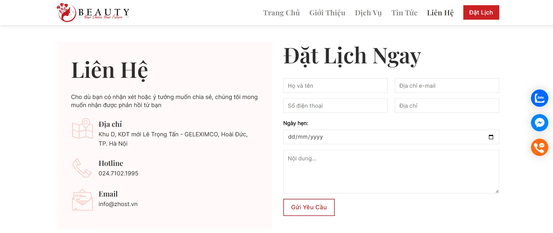 Tích hợp tính năng đặt lịch dịch vụ trực tuyến
