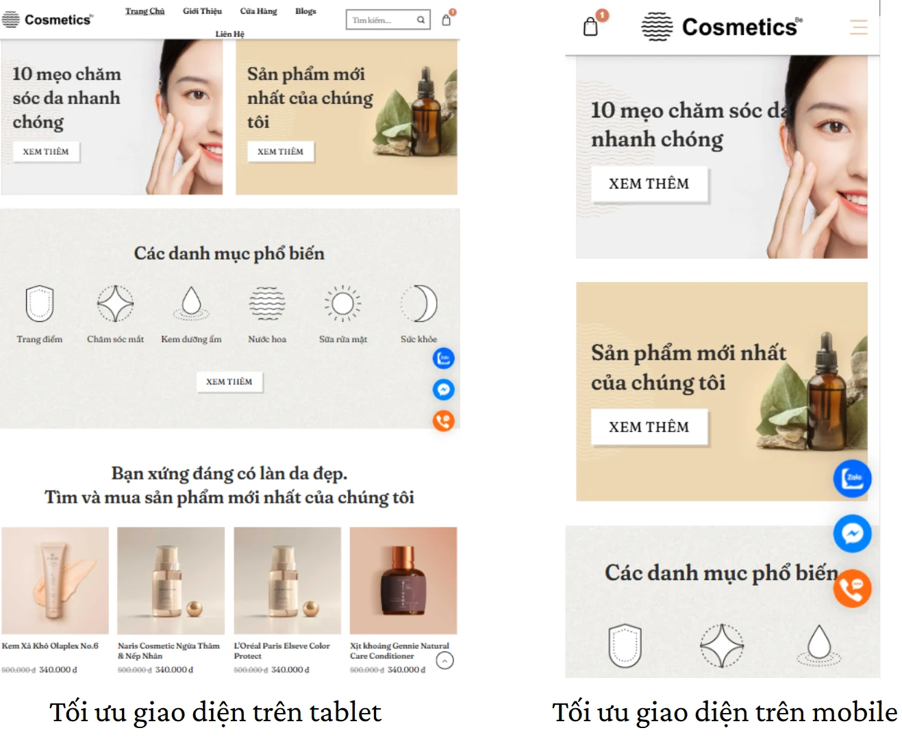 Giao diện website thiết kế chuẩn responsive