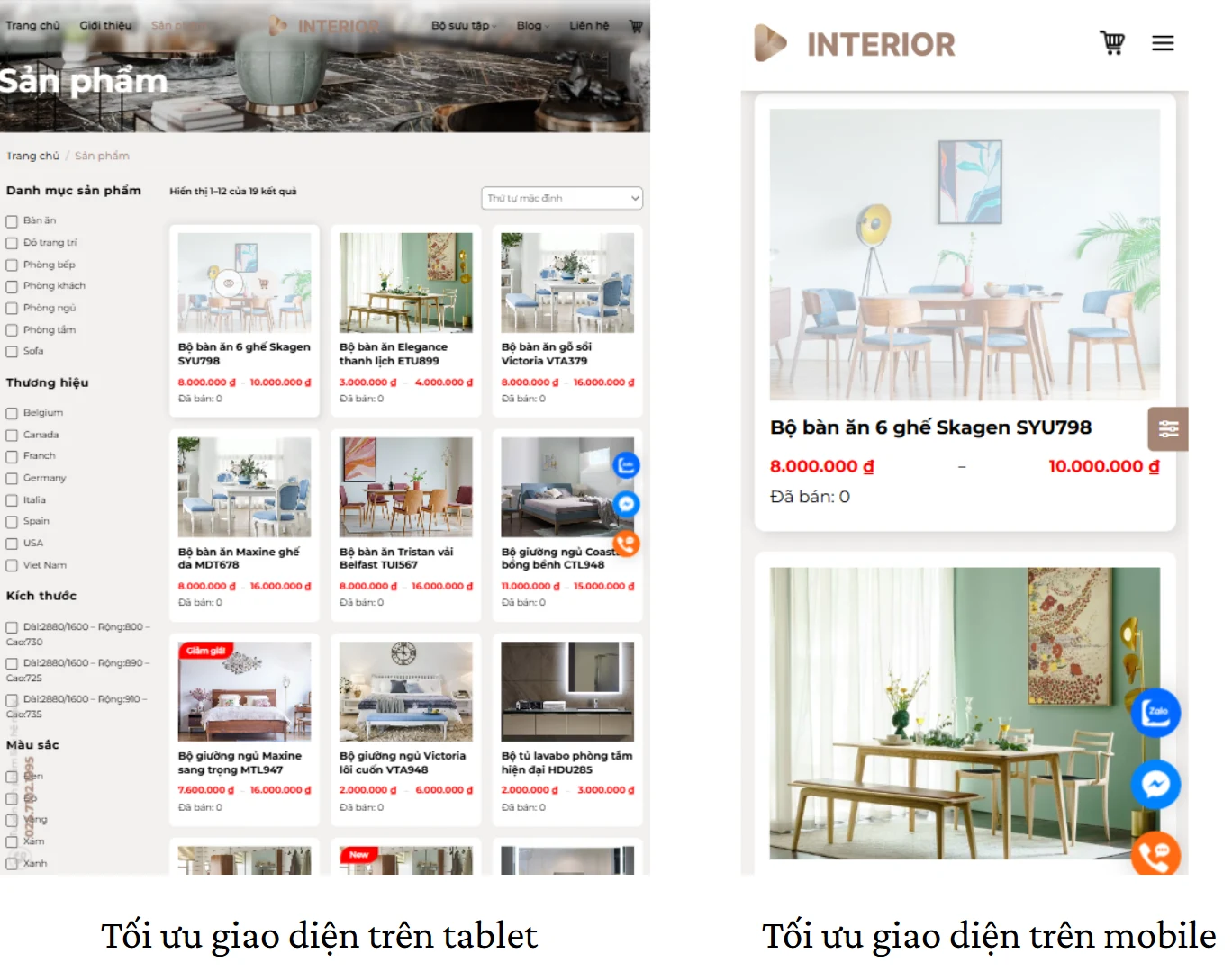 Giao diện được thiết kế chuẩn responsive