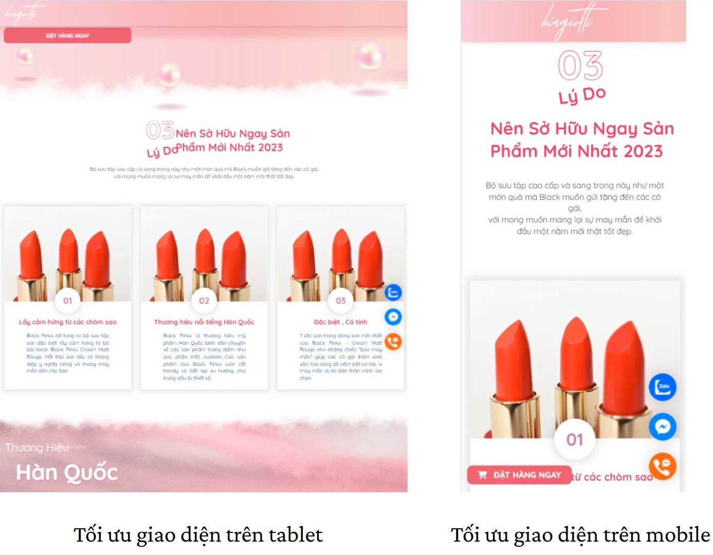 Website được thiết kế chuẩn responsive