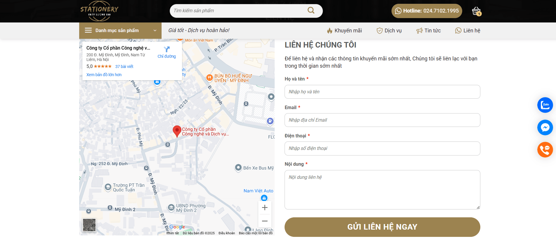 Tính năng hỗ trợ khách hàng trực tuyến