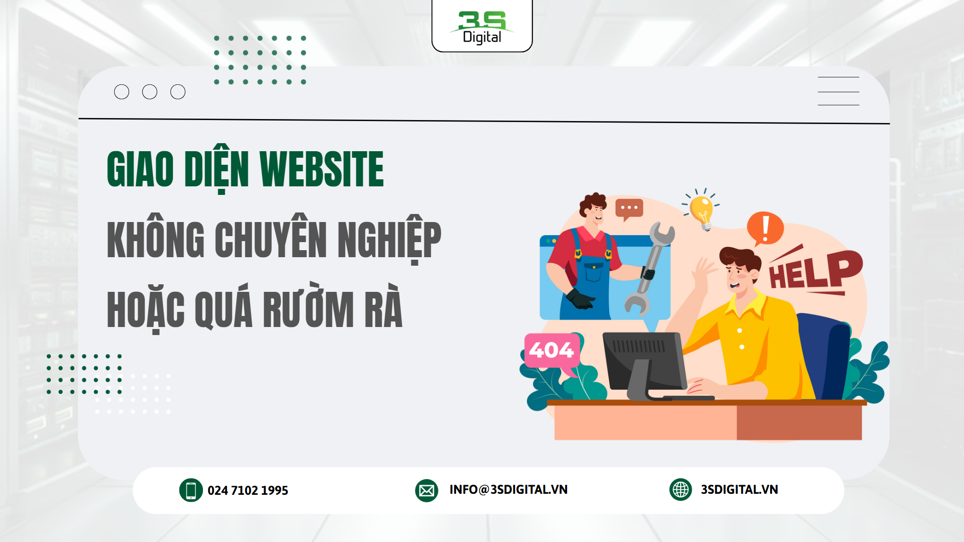 Giao diện không chuyên nghiệp hoặc quá rườm rà